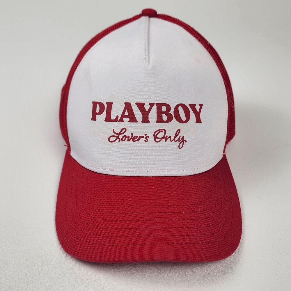 Playboy Lover’s Only Red White Trucker Hat Snapback Cap